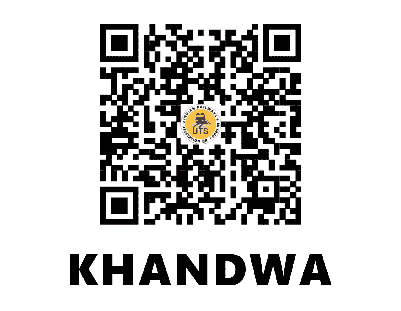 UTS QR Code for KHANDWA - KNW (CR - MADHYA PRADESH)